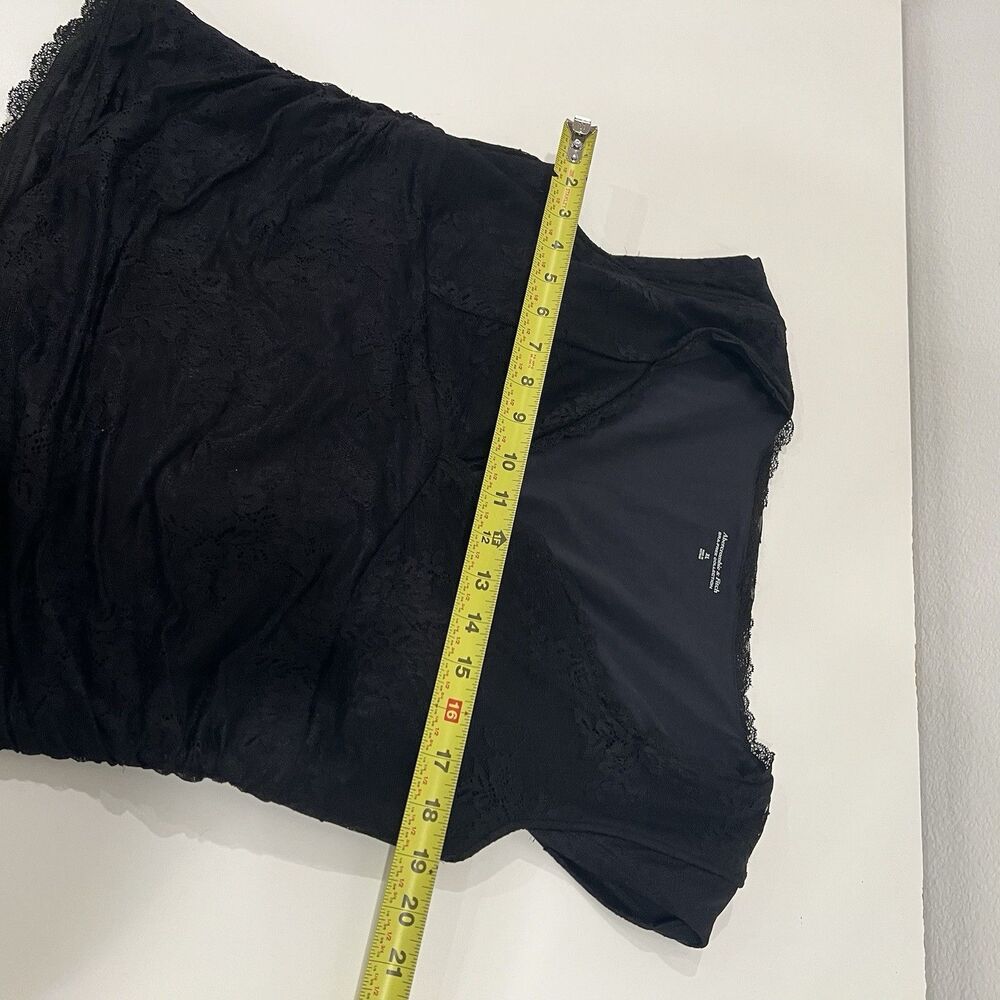 Abercrombie & Fitch The A&F Zoe Bra-Free Lace Top Size XL Black Whimsigoth Vamp - Picture 8 of 9